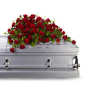 Red Rose Reverence Casket Spray from Olney's Flowers of Rome in Rome, NY
